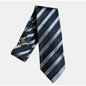 Donald J. Trump Signature‎ Collection Silk Striped Neck Tie Gold Bar Handmade